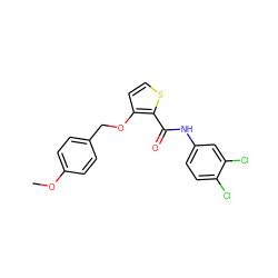 COc1ccc(COc2ccsc2C(=O)Nc2ccc(Cl)c(Cl)c2)cc1 ZINC000003134864