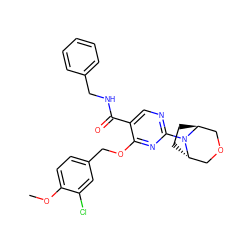 COc1ccc(COc2nc(N3[C@H]4CC[C@H]3COC4)ncc2C(=O)NCc2ccccc2)cc1Cl ZINC000144836533