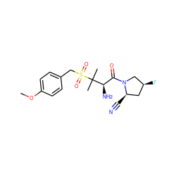 COc1ccc(CS(=O)(=O)C(C)(C)[C@H](N)C(=O)N2C[C@@H](F)C[C@H]2C#N)cc1 ZINC000053151230