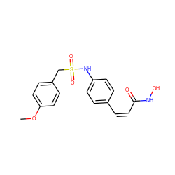 COc1ccc(CS(=O)(=O)Nc2ccc(/C=C\C(=O)NO)cc2)cc1 ZINC000103208617