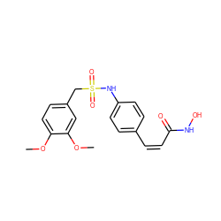 COc1ccc(CS(=O)(=O)Nc2ccc(/C=C\C(=O)NO)cc2)cc1OC ZINC000103205933