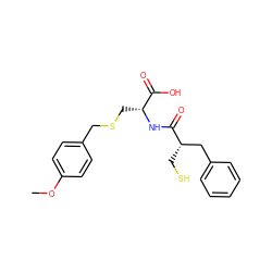 COc1ccc(CSC[C@@H](NC(=O)[C@@H](CS)Cc2ccccc2)C(=O)O)cc1 ZINC000026499086