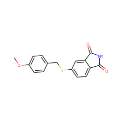 COc1ccc(CSc2ccc3c(c2)C(=O)NC3=O)cc1 ZINC000095577332