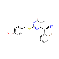 COc1ccc(CSc2nc([C@@H](C#N)c3ccccc3Br)c(C)c(=O)[nH]2)cc1 ZINC000103299826