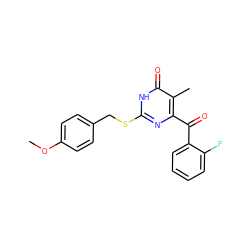 COc1ccc(CSc2nc(C(=O)c3ccccc3F)c(C)c(=O)[nH]2)cc1 ZINC000096939924