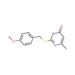 COc1ccc(CSc2nc(C)cc(=O)[nH]2)cc1 ZINC000008670459