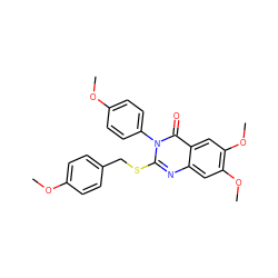 COc1ccc(CSc2nc3cc(OC)c(OC)cc3c(=O)n2-c2ccc(OC)cc2)cc1 ZINC001772650105