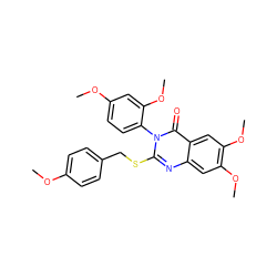 COc1ccc(CSc2nc3cc(OC)c(OC)cc3c(=O)n2-c2ccc(OC)cc2OC)cc1 ZINC001772633573