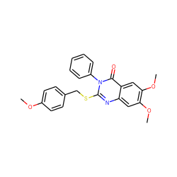 COc1ccc(CSc2nc3cc(OC)c(OC)cc3c(=O)n2-c2ccccc2)cc1 ZINC001772569778