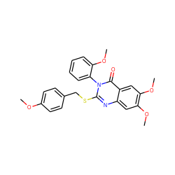 COc1ccc(CSc2nc3cc(OC)c(OC)cc3c(=O)n2-c2ccccc2OC)cc1 ZINC001772597950