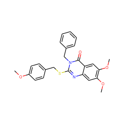 COc1ccc(CSc2nc3cc(OC)c(OC)cc3c(=O)n2Cc2ccccc2)cc1 ZINC001772589995