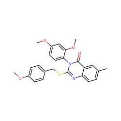 COc1ccc(CSc2nc3ccc(C)cc3c(=O)n2-c2ccc(OC)cc2OC)cc1 ZINC001772581441