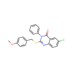 COc1ccc(CSc2nc3ccc(Cl)cc3c(=O)n2-c2ccccc2)cc1 ZINC001772582712