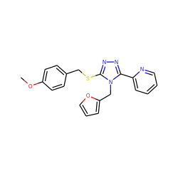 COc1ccc(CSc2nnc(-c3ccccn3)n2Cc2ccco2)cc1 ZINC000003441983