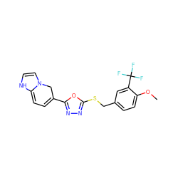 COc1ccc(CSc2nnc(C3=CC=C4NC=CN4C3)o2)cc1C(F)(F)F ZINC000100086645