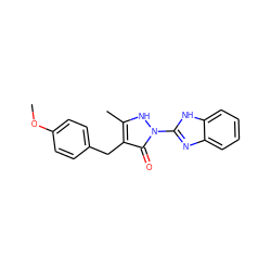 COc1ccc(Cc2c(C)[nH]n(-c3nc4ccccc4[nH]3)c2=O)cc1 ZINC000169325973