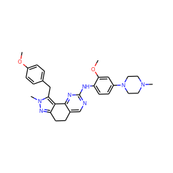 COc1ccc(Cc2c3c(nn2C)CCc2cnc(Nc4ccc(N5CCN(C)CC5)cc4OC)nc2-3)cc1 ZINC000169702179