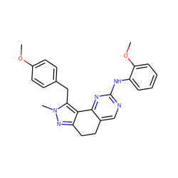 COc1ccc(Cc2c3c(nn2C)CCc2cnc(Nc4ccccc4OC)nc2-3)cc1 ZINC000169702181