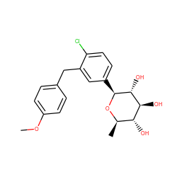 COc1ccc(Cc2cc([C@@H]3O[C@H](C)[C@@H](O)[C@H](O)[C@H]3O)ccc2Cl)cc1 ZINC000043103695