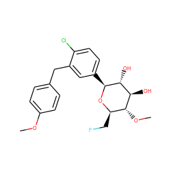 COc1ccc(Cc2cc([C@@H]3O[C@H](CF)[C@@H](OC)[C@H](O)[C@H]3O)ccc2Cl)cc1 ZINC000049070721