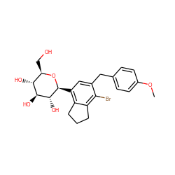 COc1ccc(Cc2cc([C@@H]3O[C@H](CO)[C@@H](O)[C@H](O)[C@H]3O)c3c(c2Br)CCC3)cc1 ZINC000206124352