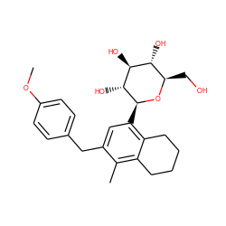 COc1ccc(Cc2cc([C@@H]3O[C@H](CO)[C@@H](O)[C@H](O)[C@H]3O)c3c(c2C)CCCC3)cc1 ZINC000206061940