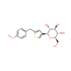 COc1ccc(Cc2cc([C@@H]3O[C@H](CO)[C@@H](O)[C@H](O)[C@H]3O)cs2)cc1 ZINC000084635756