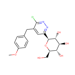 COc1ccc(Cc2cc([C@@H]3O[C@H](CO)[C@@H](O)[C@H](O)[C@H]3O)nnc2Cl)cc1 ZINC000058568431