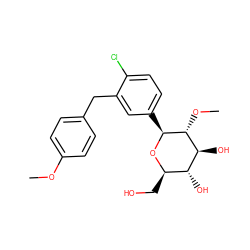 COc1ccc(Cc2cc([C@@H]3O[C@H](CO)[C@@H](O)[C@H](O)[C@H]3OC)ccc2Cl)cc1 ZINC000049793087