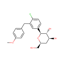 COc1ccc(Cc2cc([C@@H]3O[C@H](CO)C[C@H](O)[C@H]3O)ccc2Cl)cc1 ZINC000035900753