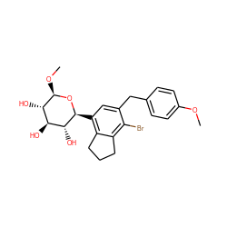 COc1ccc(Cc2cc([C@@H]3O[C@H](OC)[C@@H](O)[C@H](O)[C@H]3O)c3c(c2Br)CCC3)cc1 ZINC000142281236
