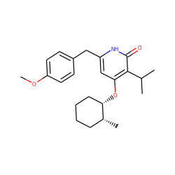 COc1ccc(Cc2cc(O[C@H]3CCCC[C@H]3C)c(C(C)C)c(=O)[nH]2)cc1 ZINC000095592036