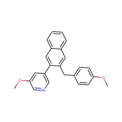 COc1ccc(Cc2cc3ccccc3cc2-c2cncc(OC)c2)cc1 ZINC000040834623