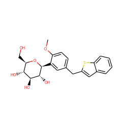COc1ccc(Cc2cc3ccccc3s2)cc1[C@@H]1O[C@H](CO)[C@@H](O)[C@H](O)[C@H]1O ZINC000003987570