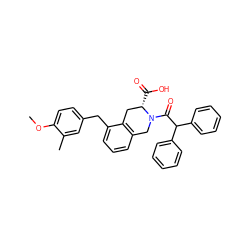 COc1ccc(Cc2cccc3c2C[C@H](C(=O)O)N(C(=O)C(c2ccccc2)c2ccccc2)C3)cc1C ZINC000013731555