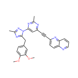 COc1ccc(Cc2nc(C)nn2-c2cc(C#Cc3ccc4ncccc4n3)nc(C)n2)cc1OC ZINC000142961970