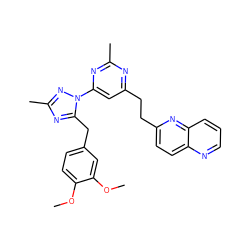 COc1ccc(Cc2nc(C)nn2-c2cc(CCc3ccc4ncccc4n3)nc(C)n2)cc1OC ZINC000142960993