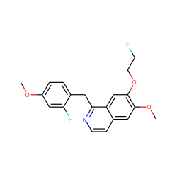 COc1ccc(Cc2nccc3cc(OC)c(OCCF)cc23)c(F)c1 ZINC000072106073