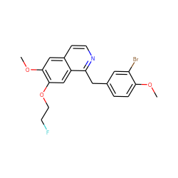 COc1ccc(Cc2nccc3cc(OC)c(OCCF)cc23)cc1Br ZINC000072105899