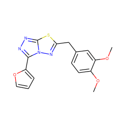 COc1ccc(Cc2nn3c(-c4ccco4)nnc3s2)cc1OC ZINC000004511802