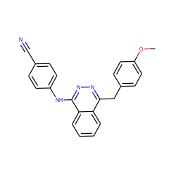 COc1ccc(Cc2nnc(Nc3ccc(C#N)cc3)c3ccccc23)cc1 ZINC000653731261