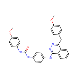 COc1ccc(Cc2nnc(Nc3ccc(NC(=O)Nc4ccc(OC)cc4)cc3)c3ccccc23)cc1 ZINC000653738916