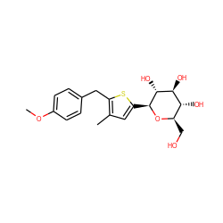 COc1ccc(Cc2sc([C@@H]3O[C@H](CO)[C@@H](O)[C@H](O)[C@H]3O)cc2C)cc1 ZINC000072141554