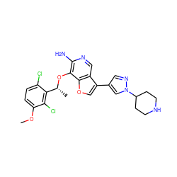 COc1ccc(Cl)c([C@@H](C)Oc2c(N)ncc3c(-c4cnn(C5CCNCC5)c4)coc23)c1Cl ZINC000096273071