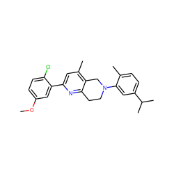 COc1ccc(Cl)c(-c2cc(C)c3c(n2)CCN(c2cc(C(C)C)ccc2C)C3)c1 ZINC000147017427