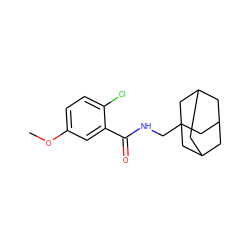 COc1ccc(Cl)c(C(=O)NCC23CC4CC(CC(C4)C2)C3)c1 ZINC000013587525