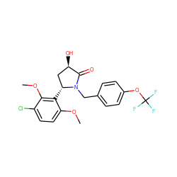 COc1ccc(Cl)c(OC)c1[C@@H]1C[C@@H](O)C(=O)N1Cc1ccc(OC(F)(F)F)cc1 ZINC000167787793