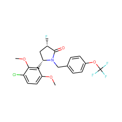 COc1ccc(Cl)c(OC)c1[C@@H]1C[C@H](F)C(=O)N1Cc1ccc(OC(F)(F)F)cc1 ZINC000166850052