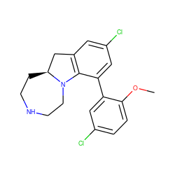 COc1ccc(Cl)cc1-c1cc(Cl)cc2c1N1CCNCC[C@H]1C2 ZINC000013535537