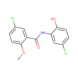 COc1ccc(Cl)cc1C(=O)Nc1cc(Cl)ccc1O ZINC000034162068